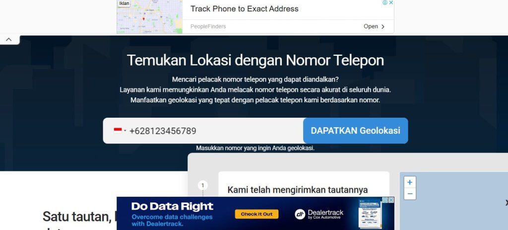 iplogger'a telefon numarası gir