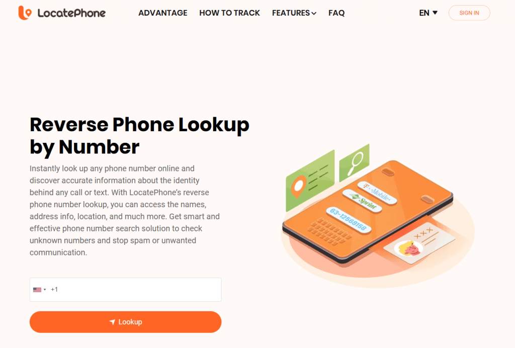 Recherche inversée de numéro de téléphone avec LocatePhone