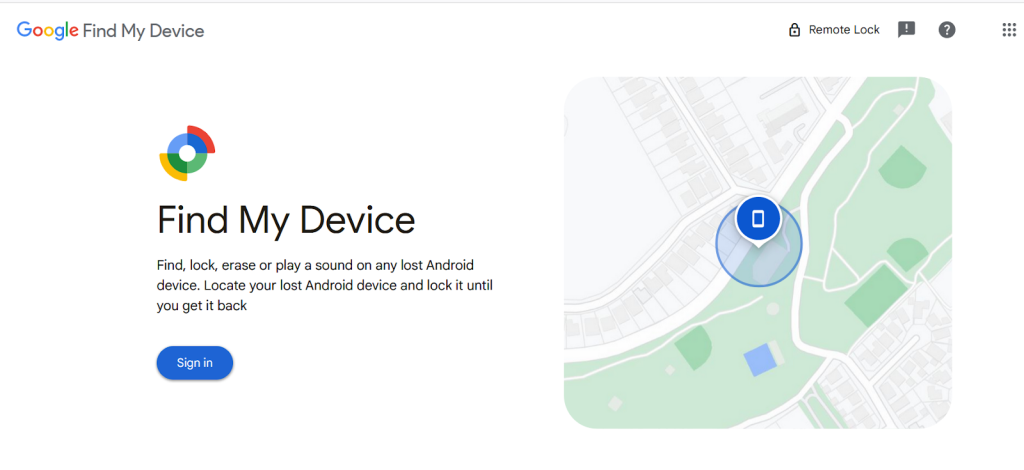 go to online find my device service