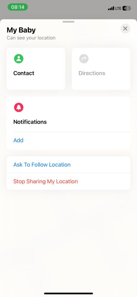 select “Stop sharing my location”