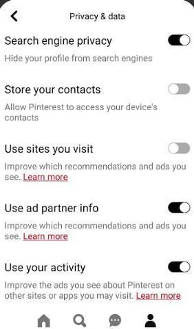 tap store your contacts